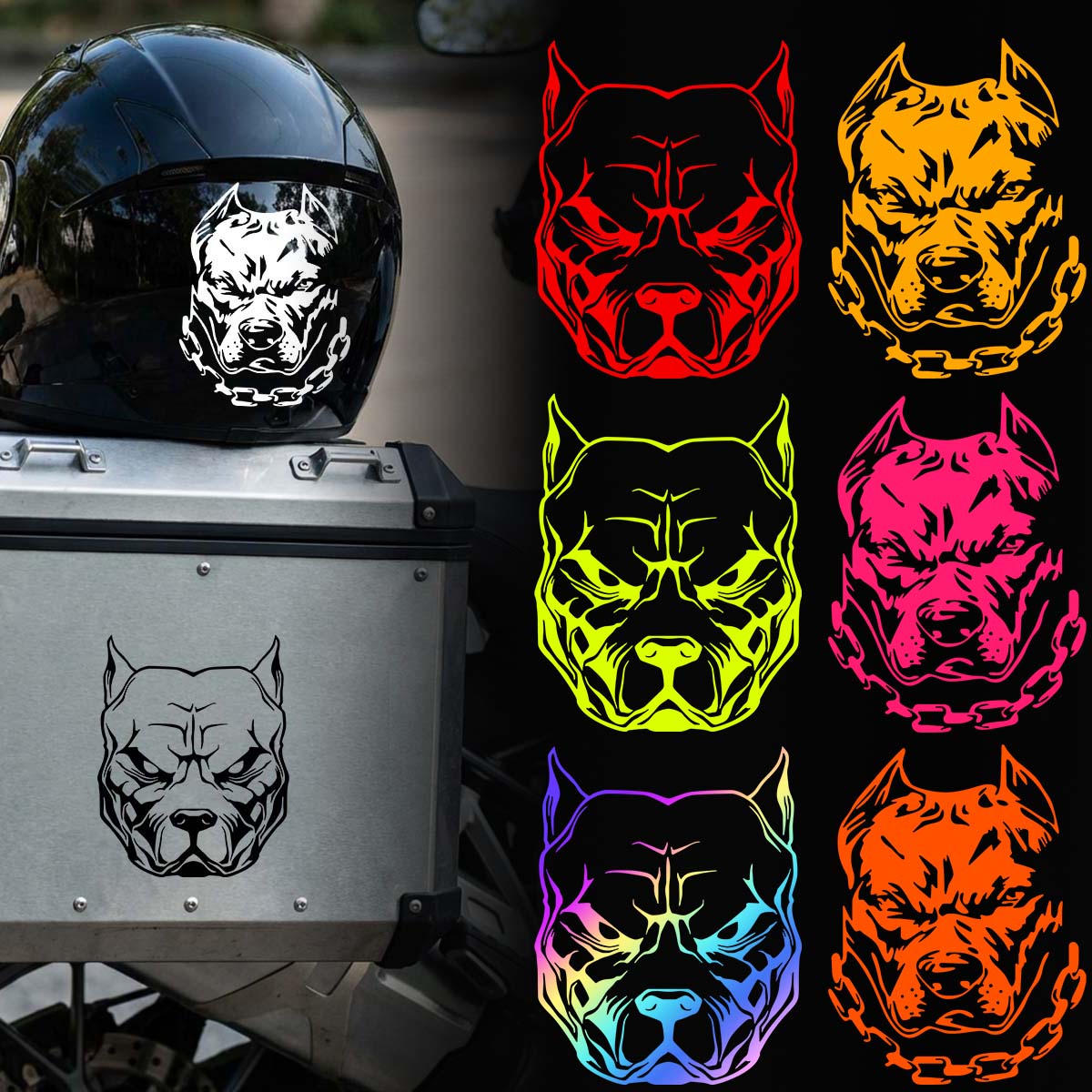 Motorcycle Gear Dogs - Juego de 2 Pegatinas Multicolor de