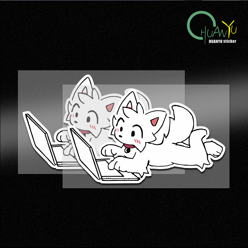 Motorcycle Gear Dogs - Pegatina reflectante de perro de anime